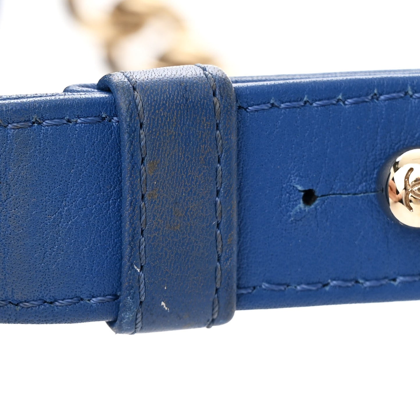 Lambskin Quilted Medium Boy Flap Blue