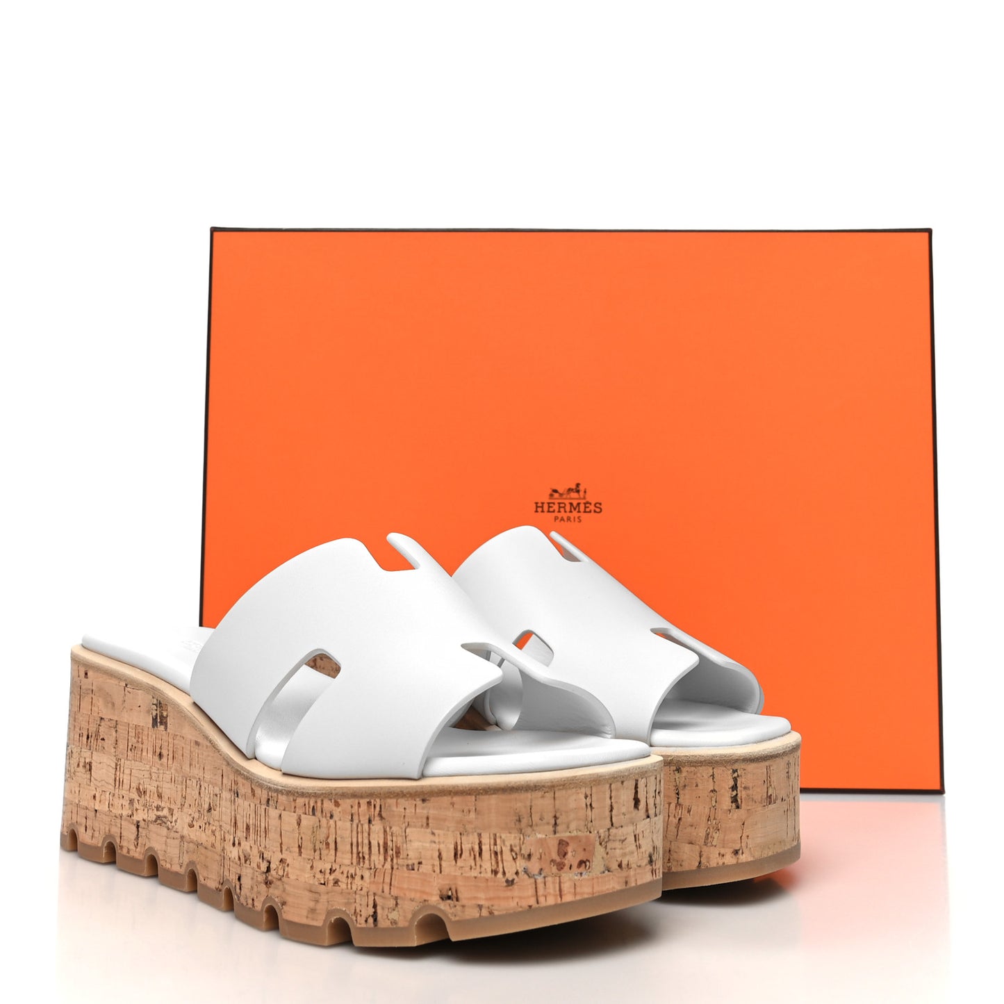 Calfskin Cork Eze 30 Sandals 38 White