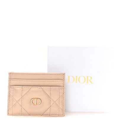Christian Dior Lambskin Cannage Caro Freesia Card Holder Bronze Rose 8 of 8