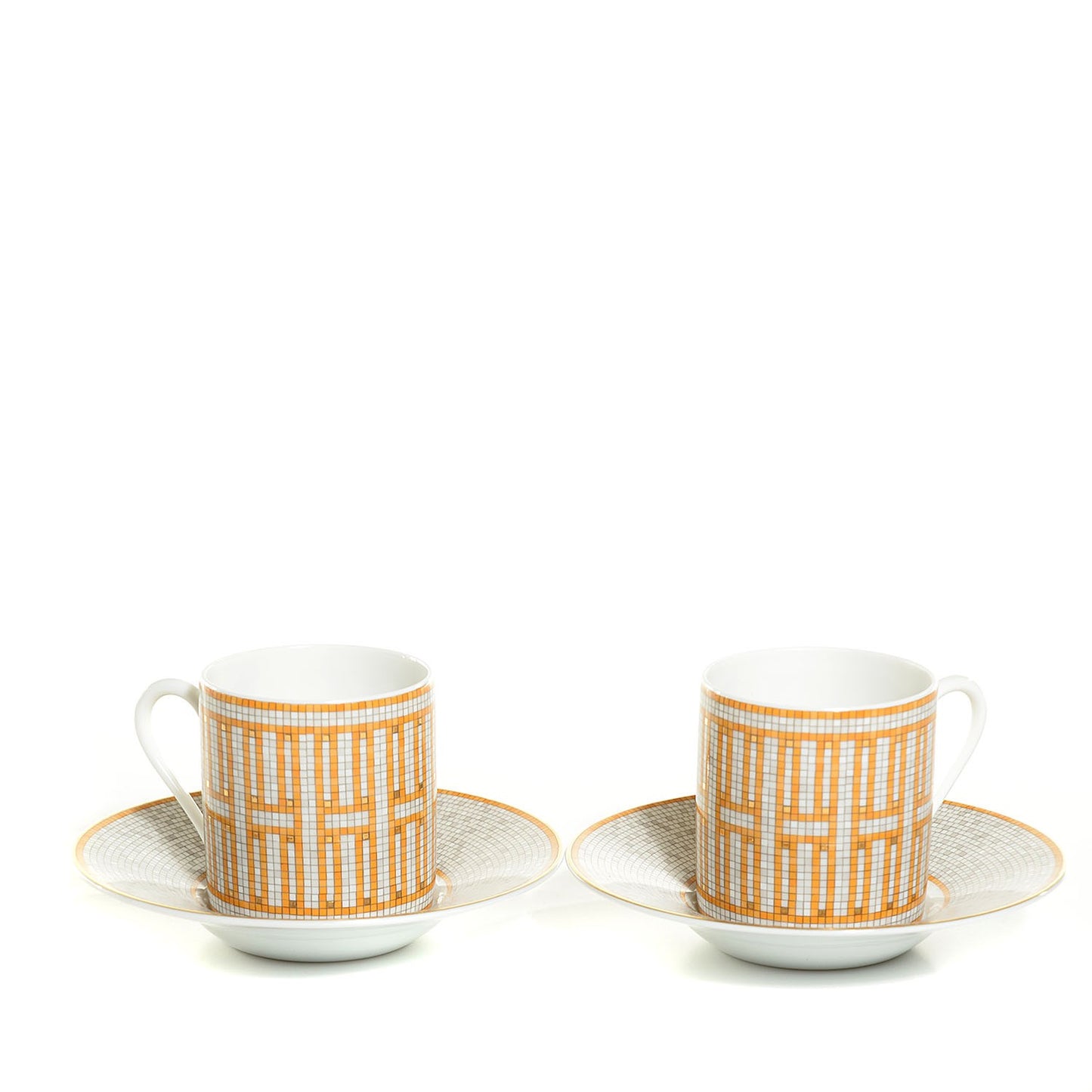 Porcelain Mosaique au 24 Coffee Cup and Saucer Set of 2