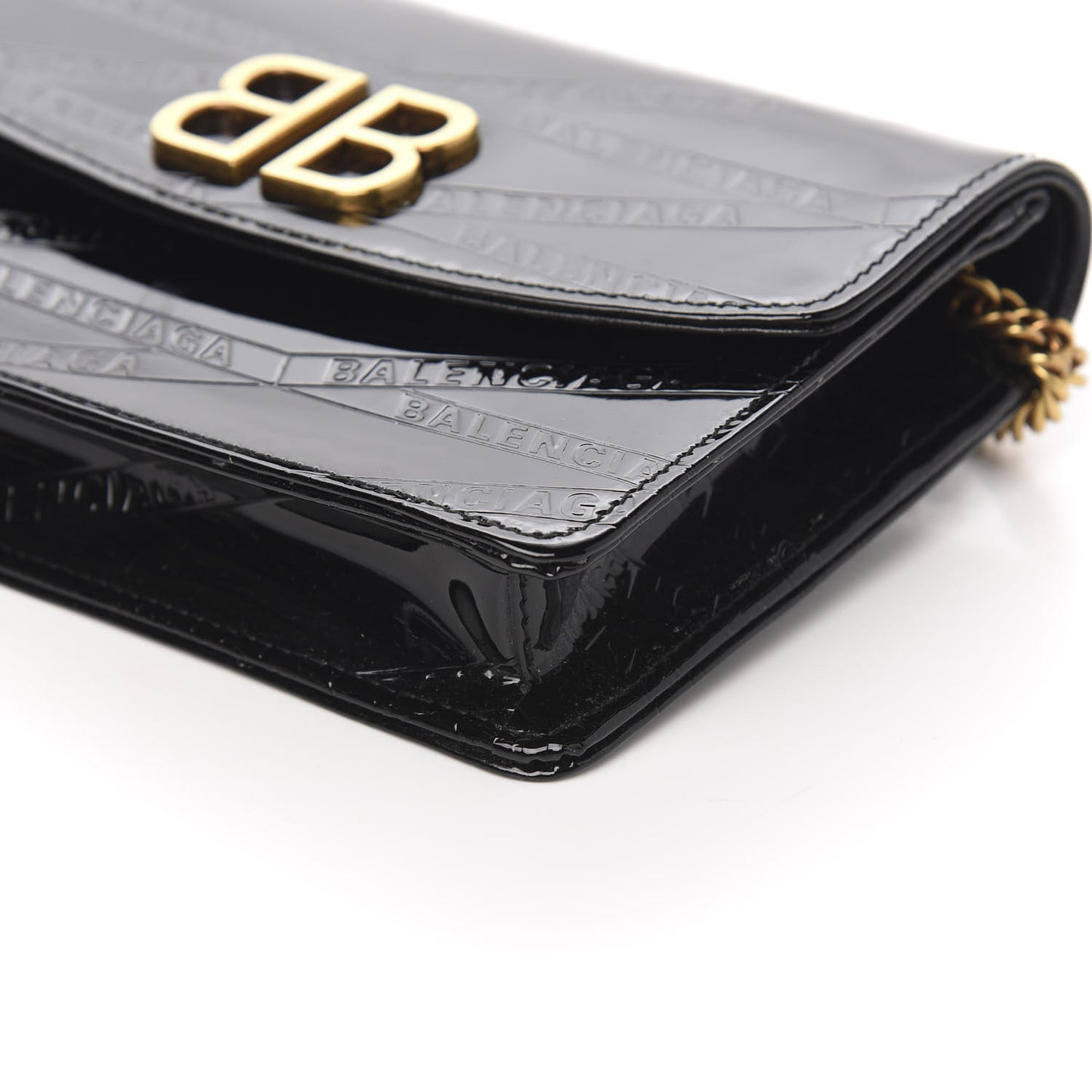 Patent Losange Monogram Embossed BB Wallet On Chain Black