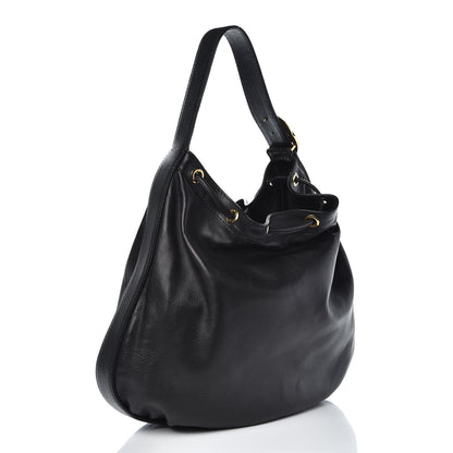 Gucci Pebbled Calfskin Medium Interlocking Icon Shoulder Bag Black 3 of 7