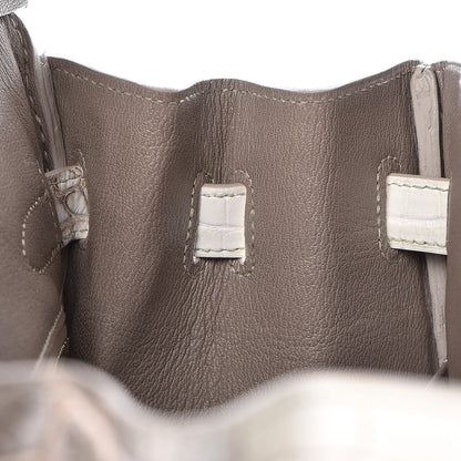 Hermes Matte Niloticus Crocodile Himalaya Birkin 30 Blanc 9 of 49