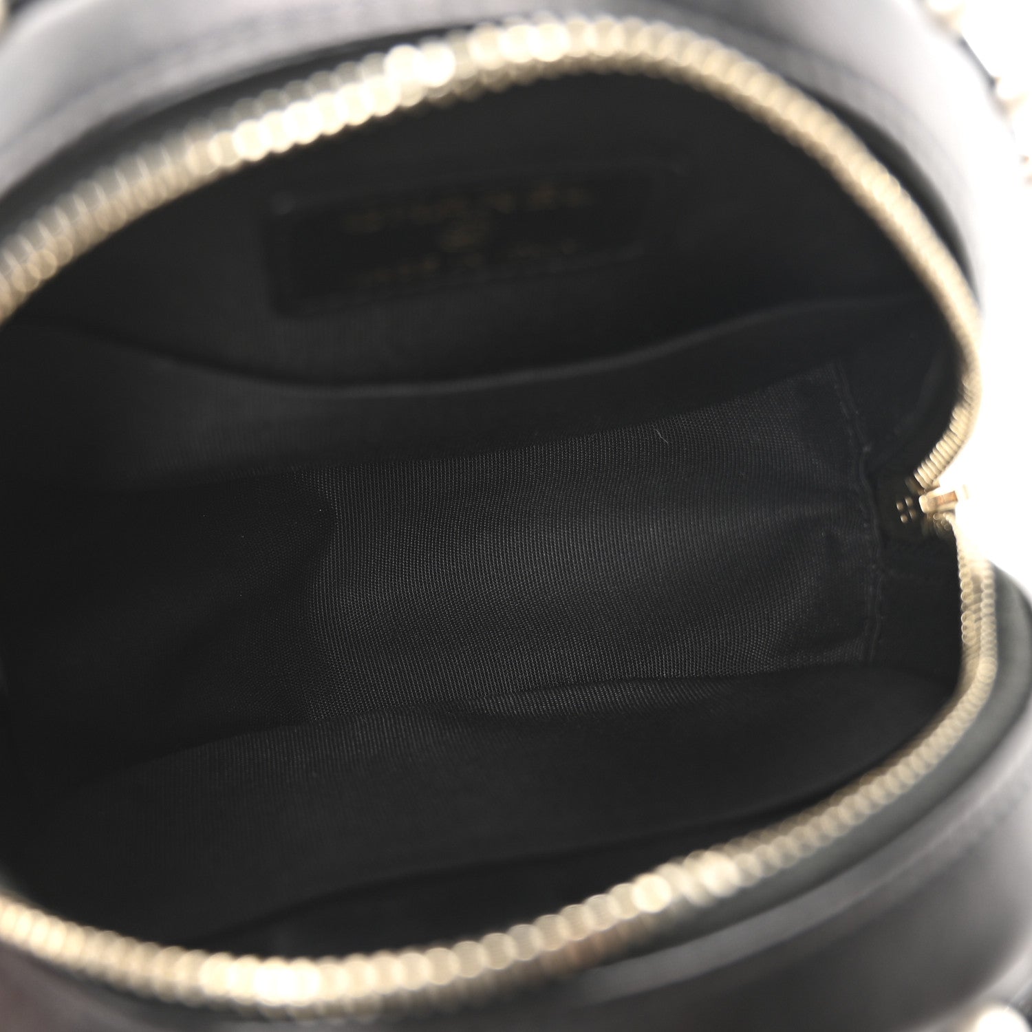 Chanel Calfskin Quilted Pearl Round Clutch With Chain Black 4 of 9