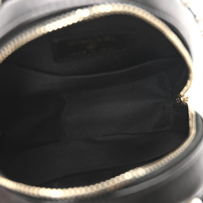Chanel Calfskin Quilted Pearl Round Clutch With Chain Black 4 of 9