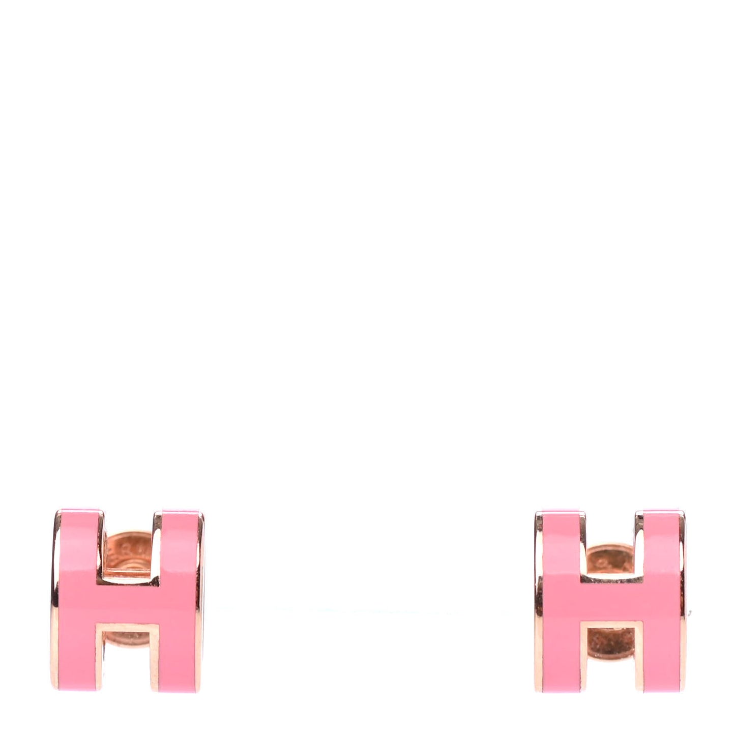 Rose Gold Lacquered Mini Pop H Earrings Rose Valentine