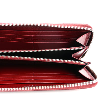 Saint Laurent Grain De Poudre Matelasse Chevron Monogram Zip Around Wallet Palissandre 5 of 9