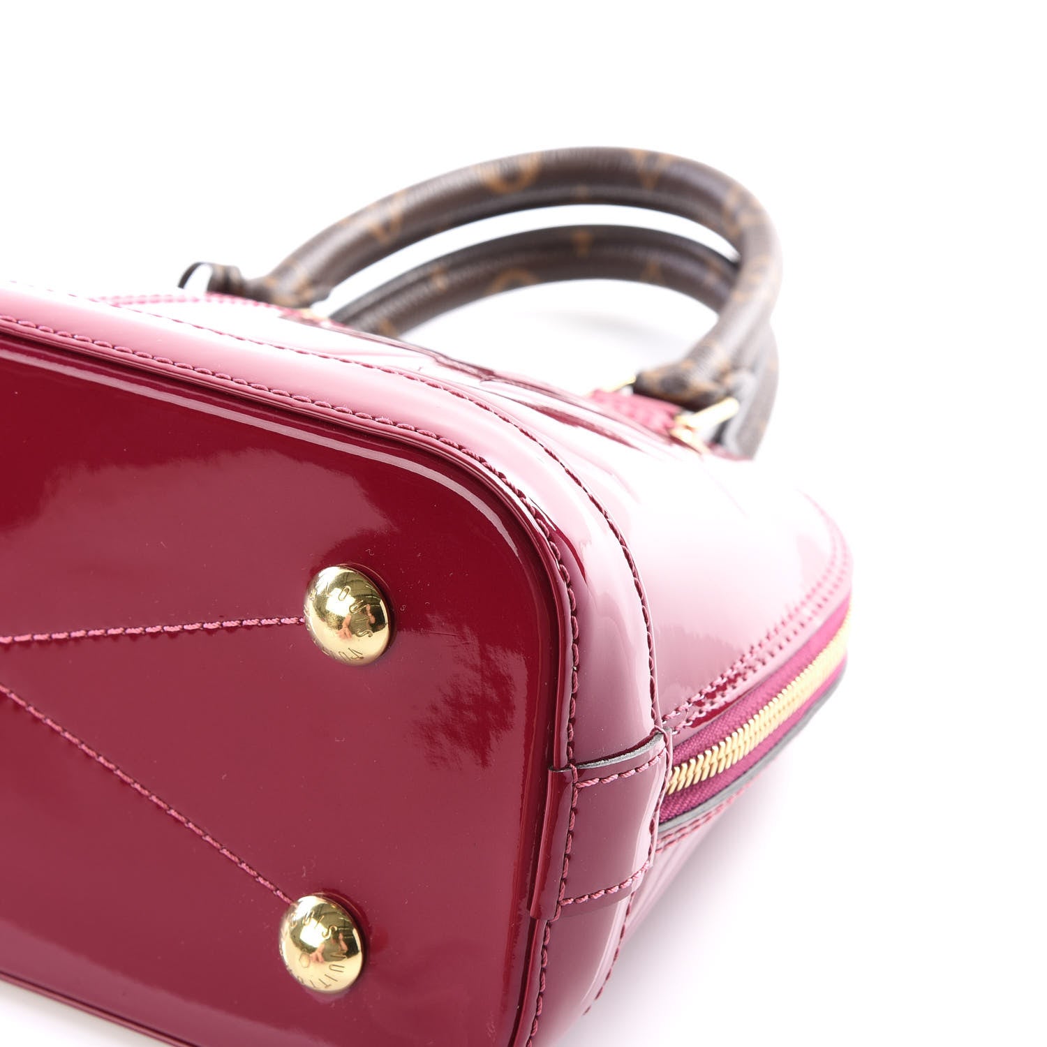 Louis Vuitton Patent Monogram Alma BB Magenta 6 of 13