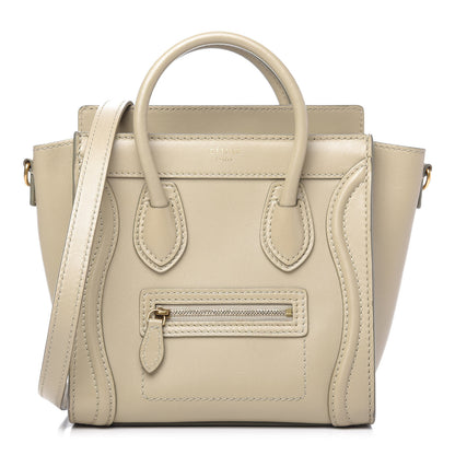 Celine Satin Calfskin Nano Luggage Sand 1 of 9