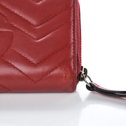 Gucci Calfskin Matelasse GG Marmont Zip Around Wallet Hibiscus Red 14 of 15