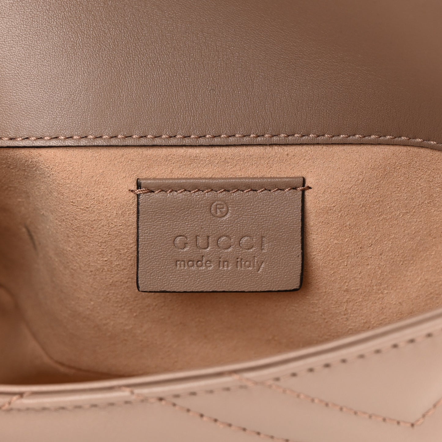 Calfskin Matelasse Super Mini GG Marmont Shoulder Bag Porcelain Rose