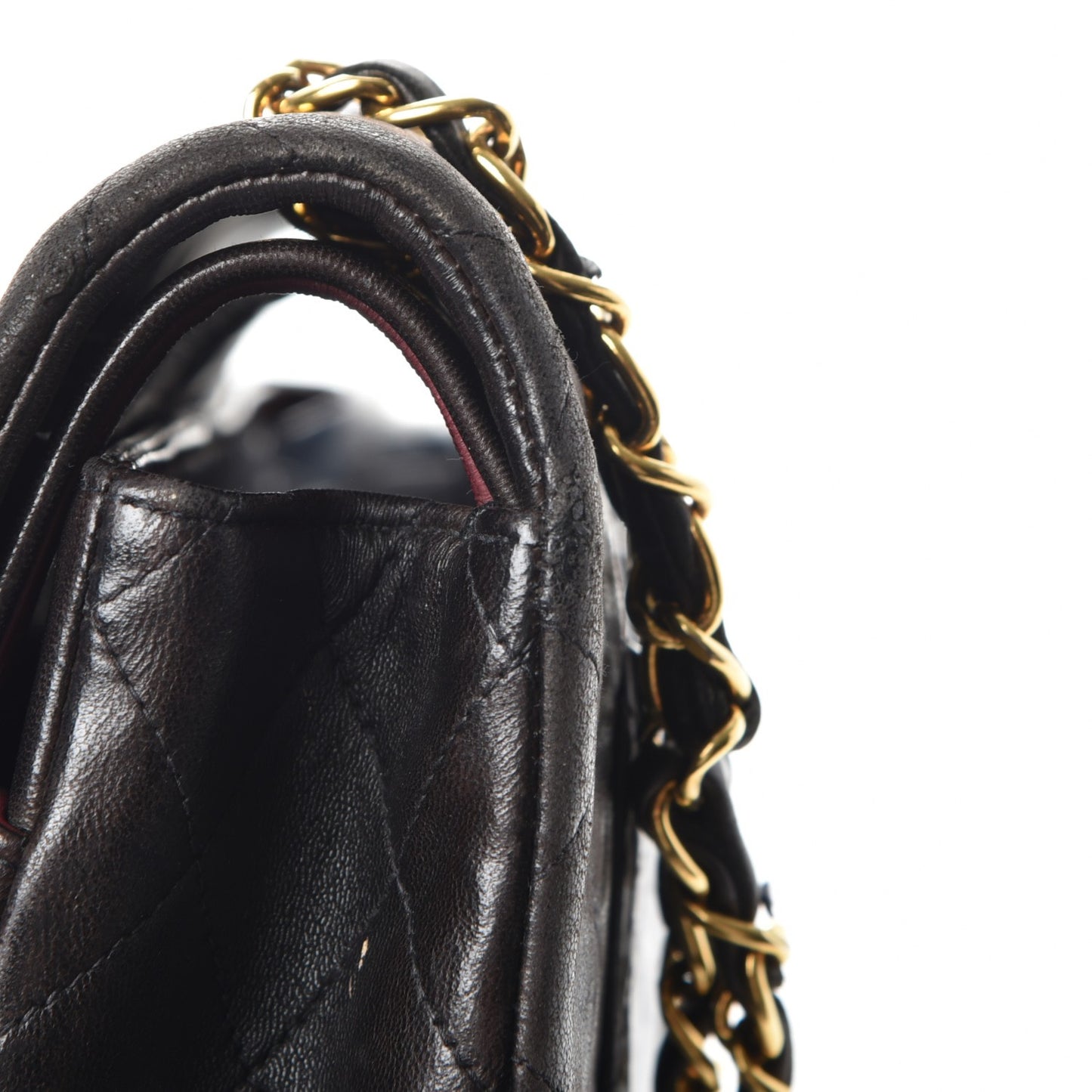 Lambskin Quilted Medium Double Flap Black