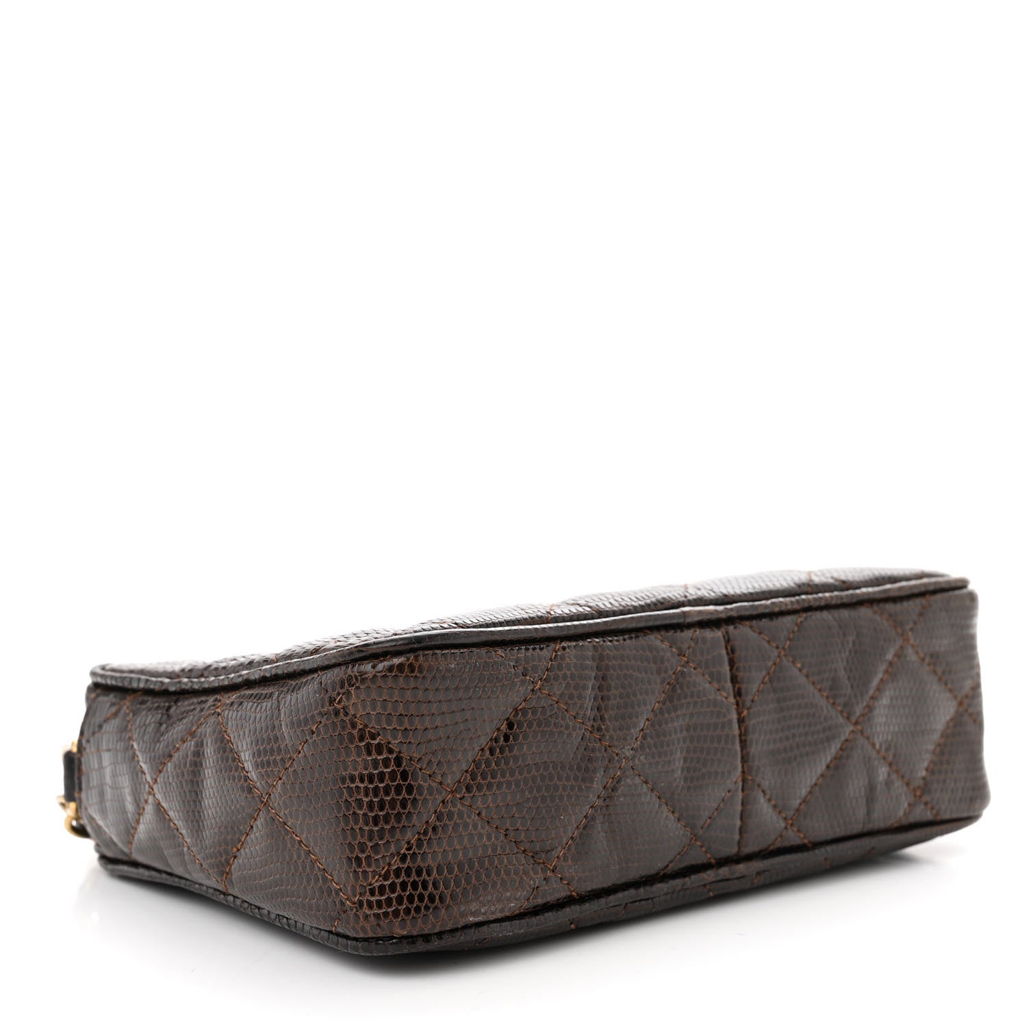 Chanel Lizard Quilted Tassel Camera Case Brown 4 of 15