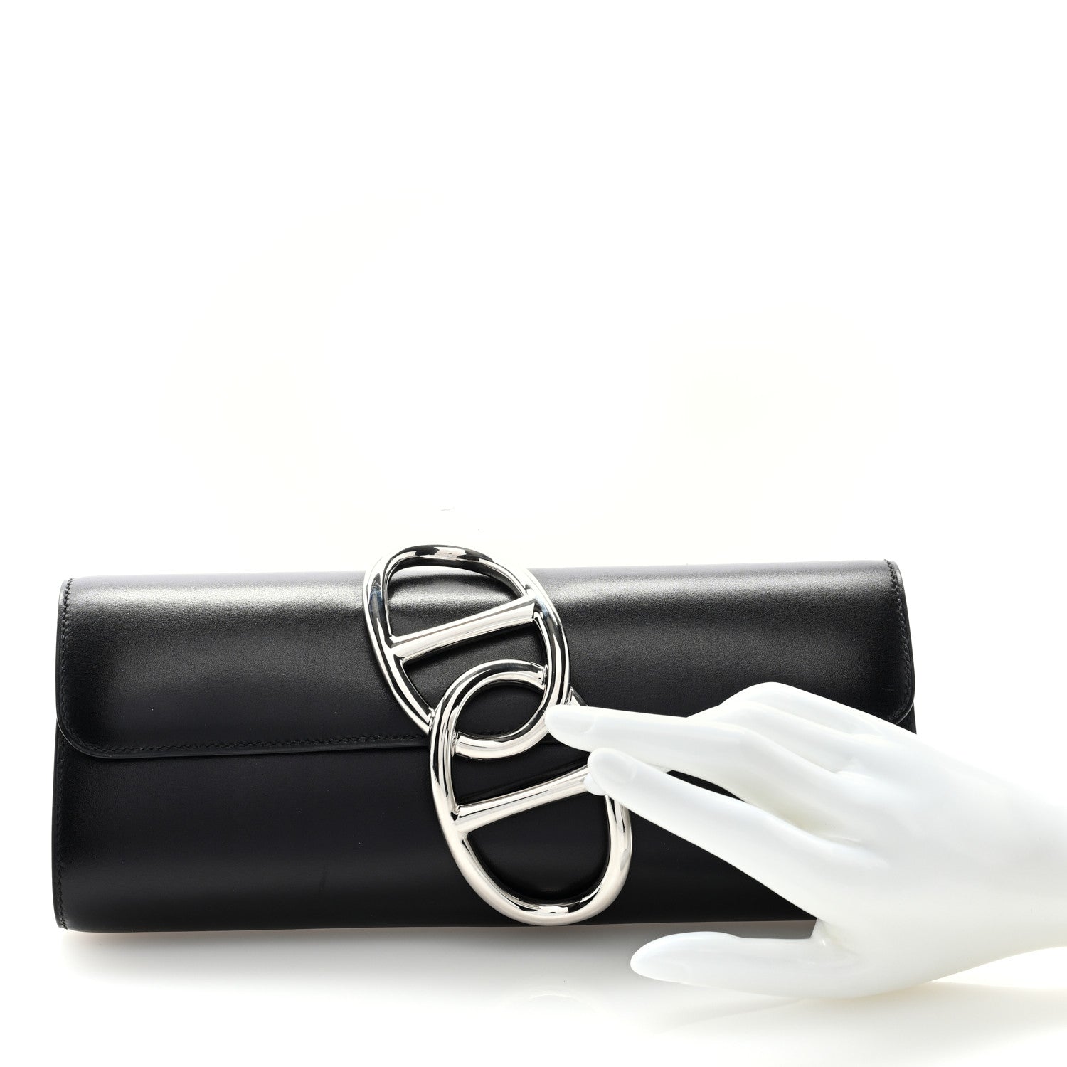 Hermes Tadelakt Egee Clutch Black 2 of 7