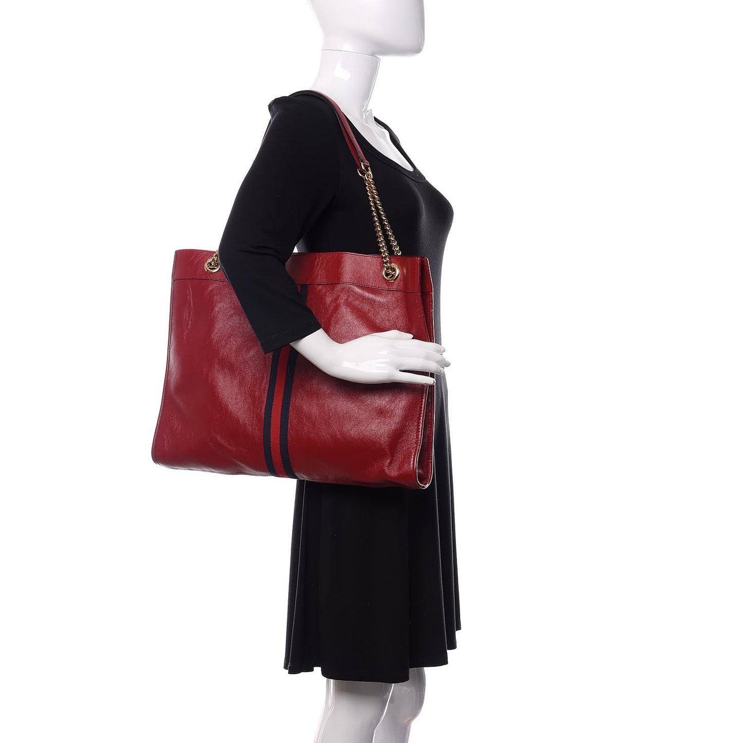 Calfskin Large Rajah Chain Tote Romantic Cherry