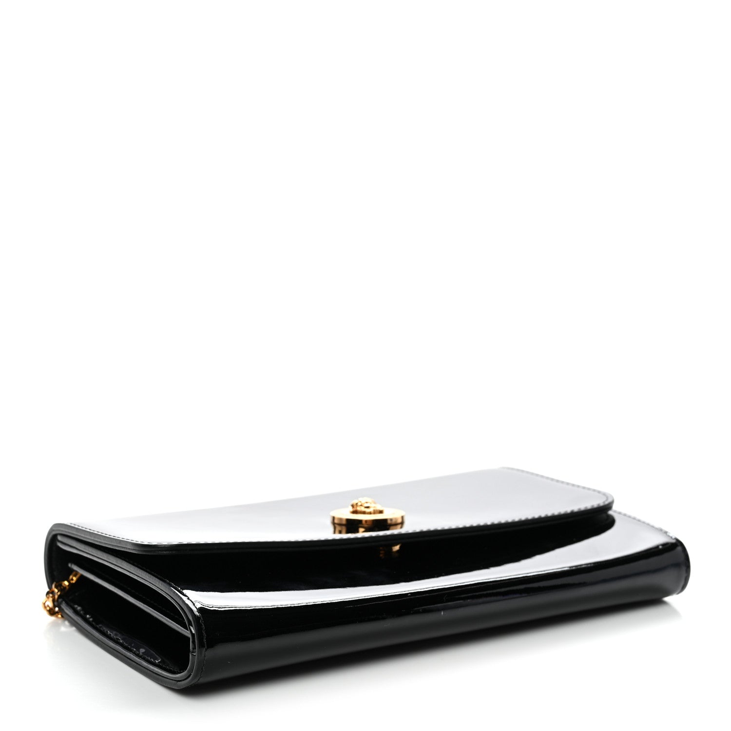 Versace Patent Medusa Clutch With Chain Black 4 of 10
