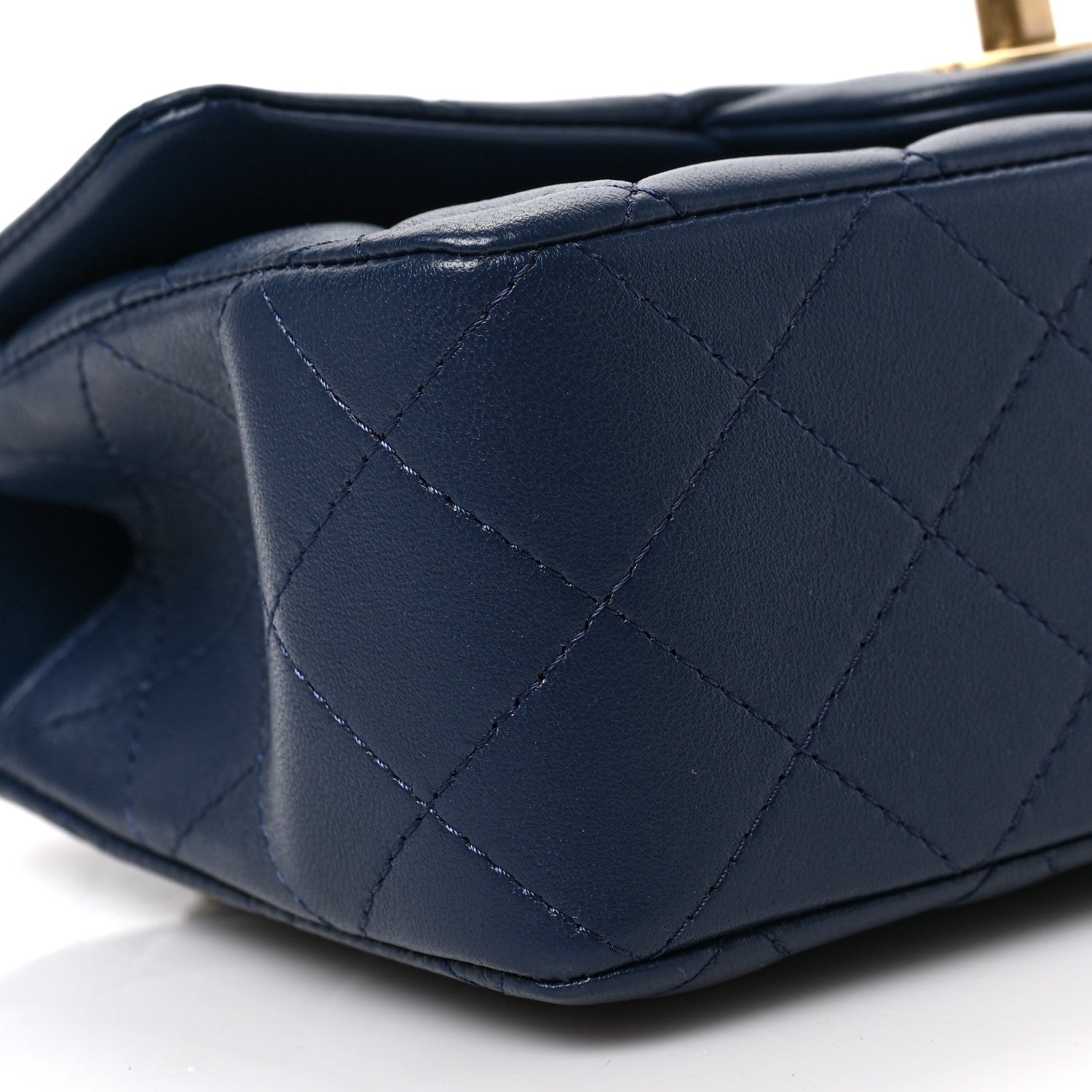 Chanel Lambskin Quilted Mini Metal Top Handle Rectangular Flap Blue 8 of 10