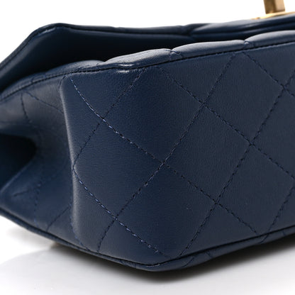 Chanel Lambskin Quilted Mini Metal Top Handle Rectangular Flap Blue 8 of 10