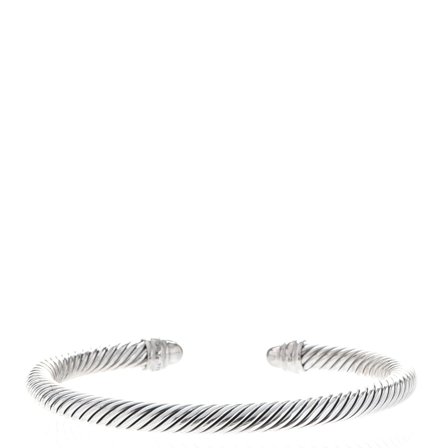 Sterling Silver Pave Diamond 5mm Cable Classics Bracelet