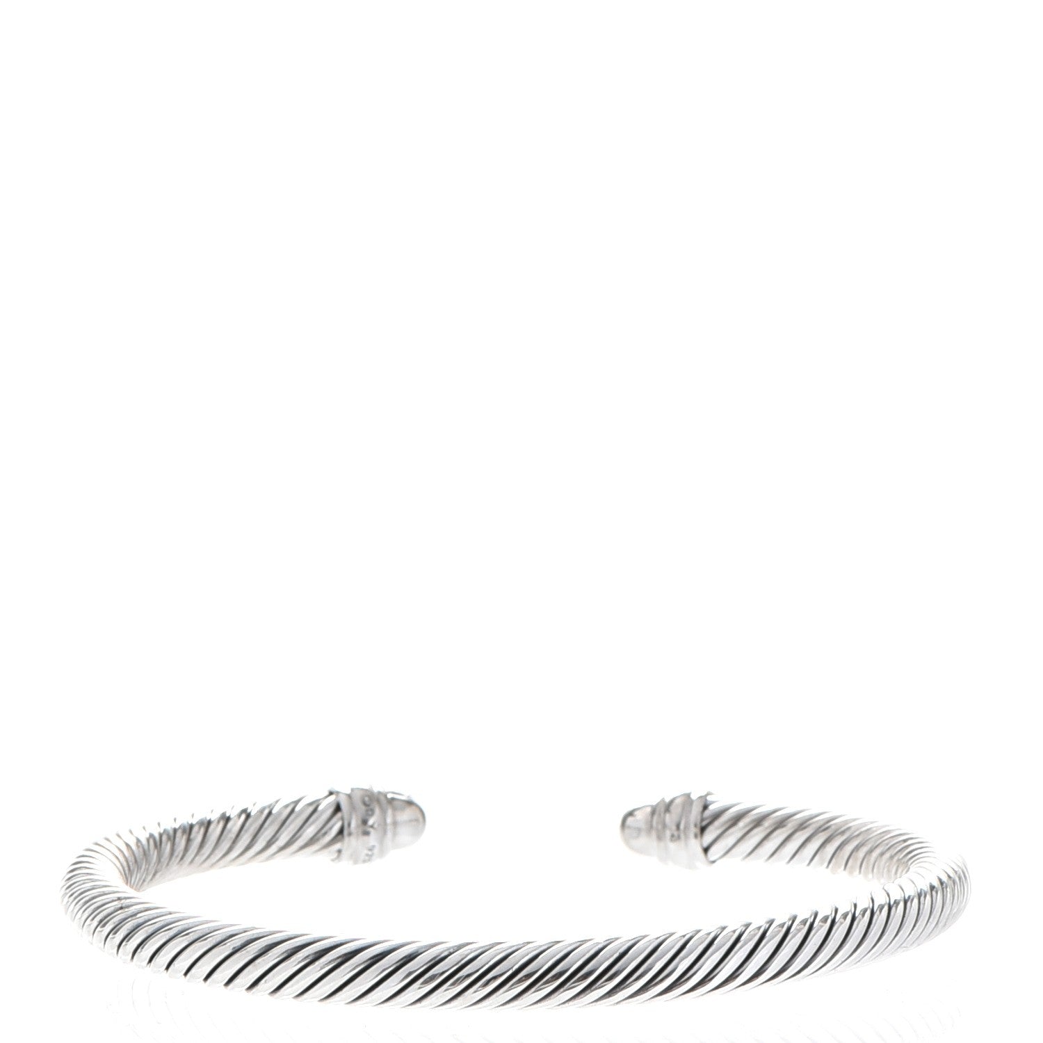 David Yurman Sterling Silver Pave Diamond 5mm Cable Classics Bracelet 3 of 5
