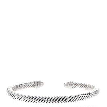David Yurman Sterling Silver Pave Diamond 5mm Cable Classics Bracelet 3 of 5