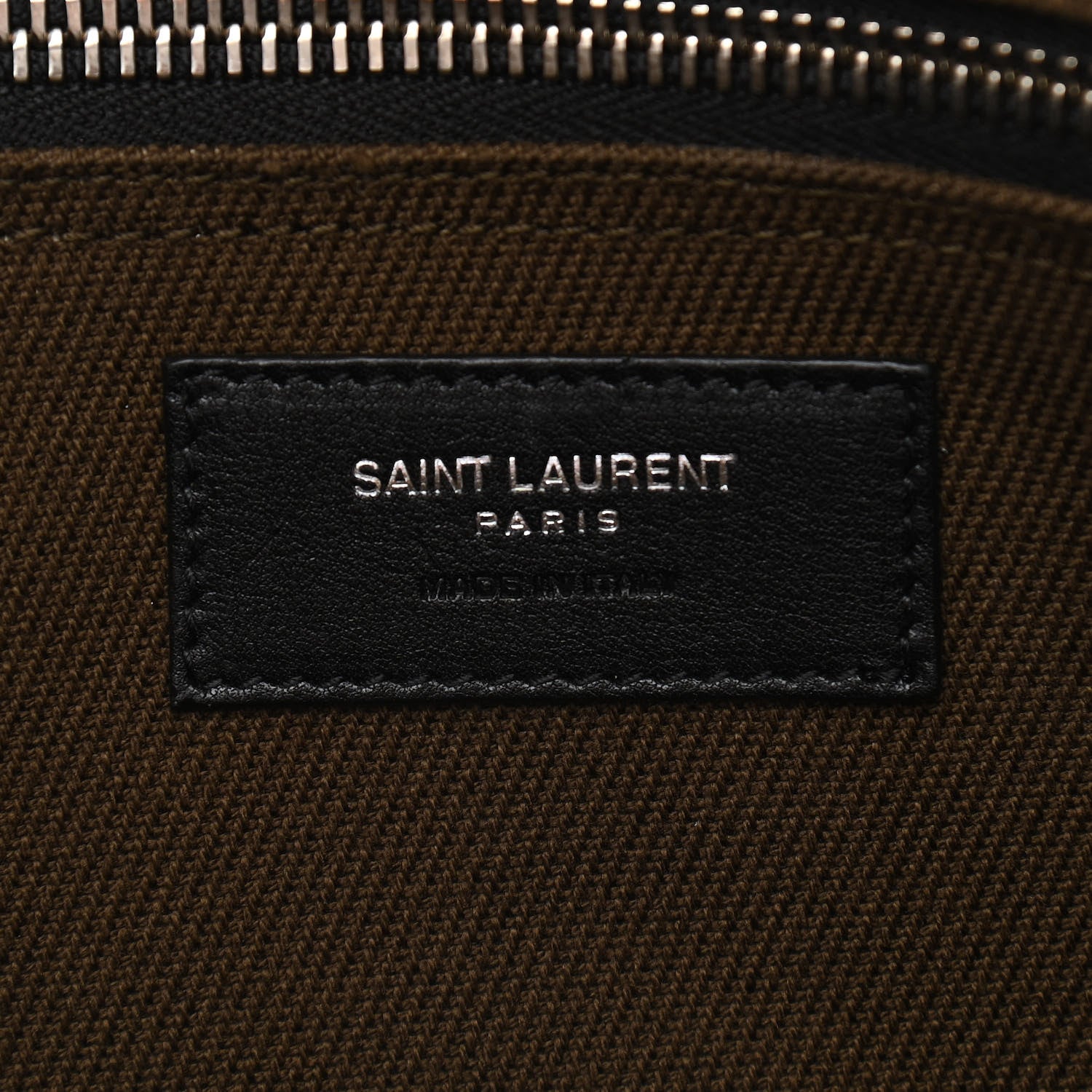 Saint Laurent Linen Calfskin Rive Gauche Tote Khaki 6 of 11