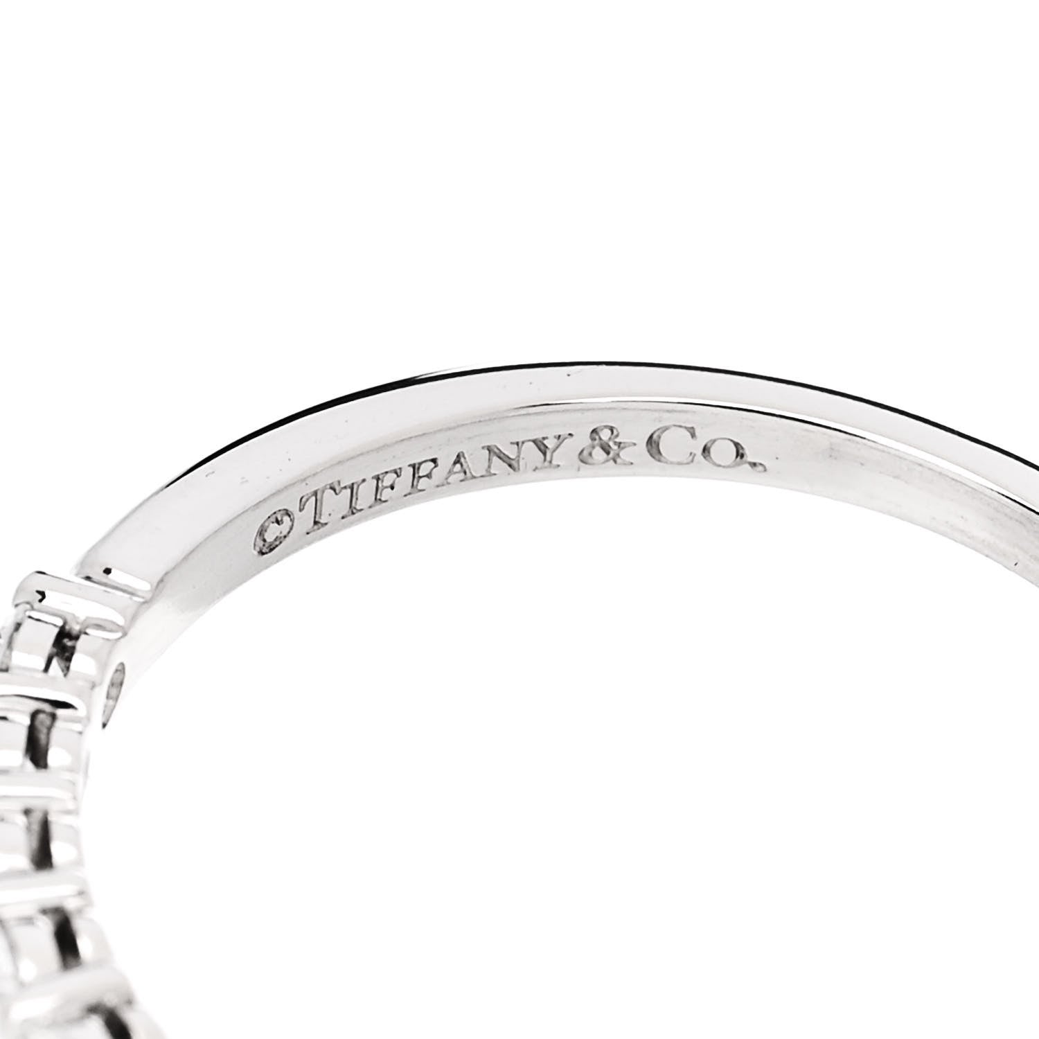Tiffany Platinum Diamond .25ctw Embrace Half Circle Band Ring 54 7 5 of 5