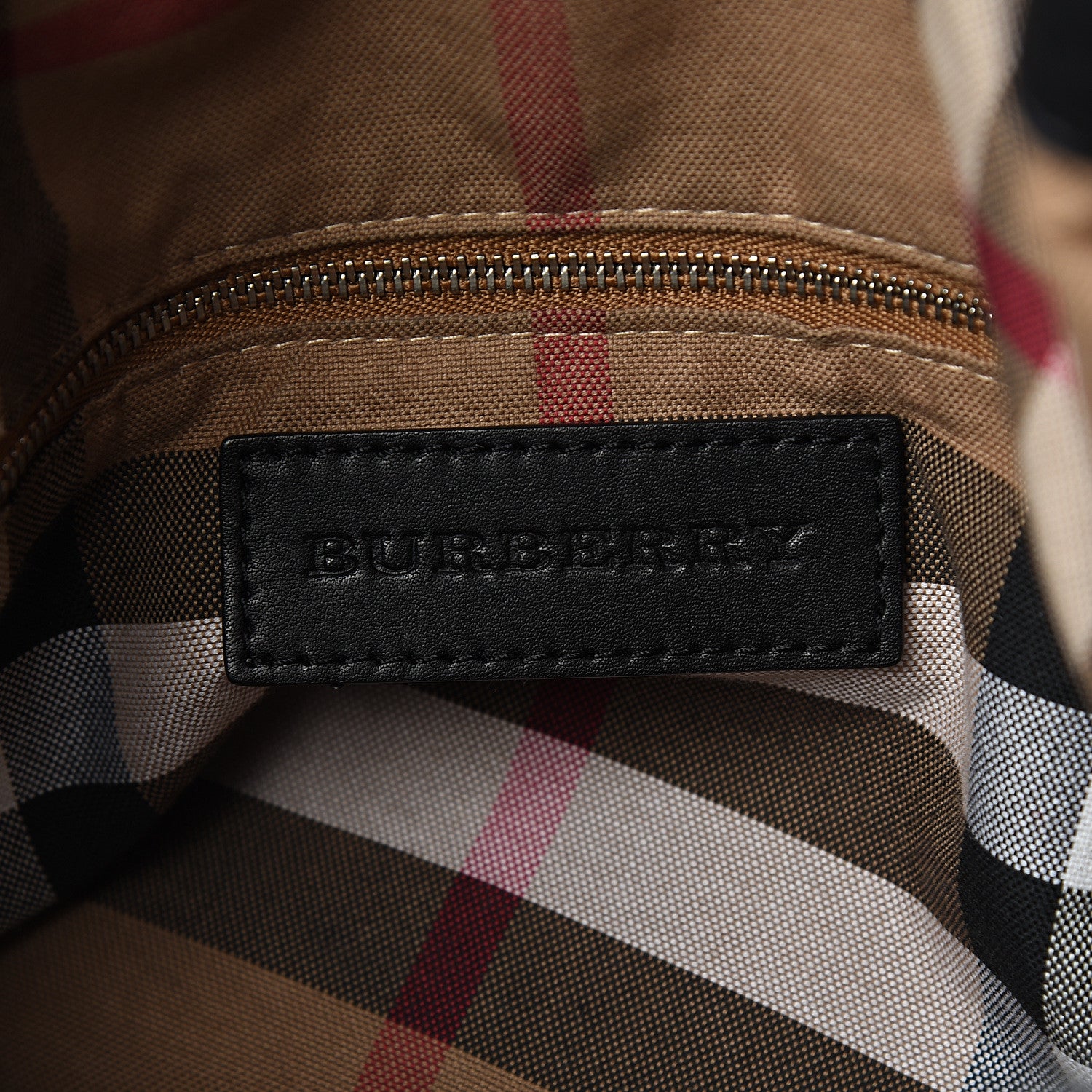 Burberry Grainy Calfskin House Check Medium Maidstone Black 5 of 10