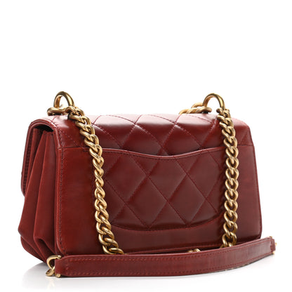 Chanel Iridescent Calfskin Quilted Small Straight Lined Flap Red 2 of 10