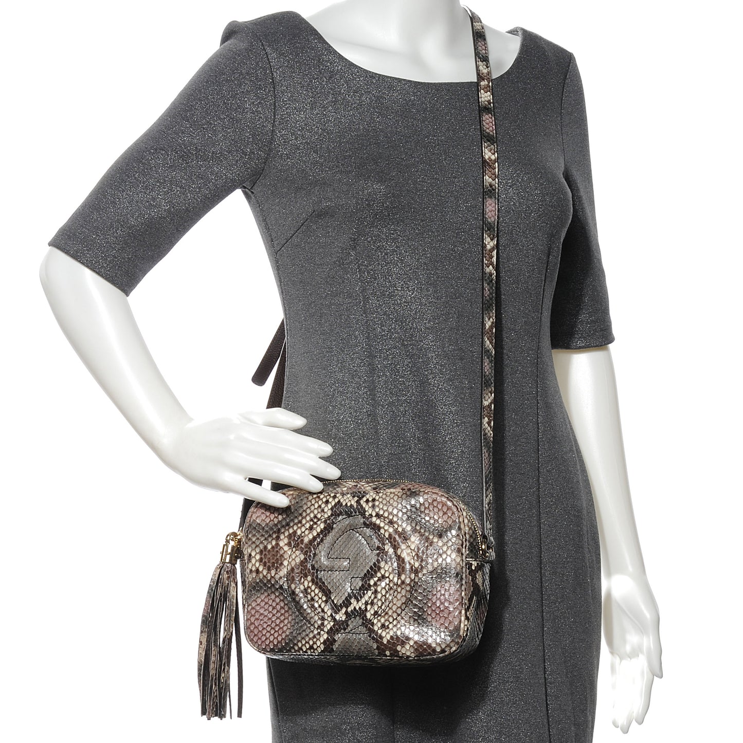Metallic Python Soho Disco Bag