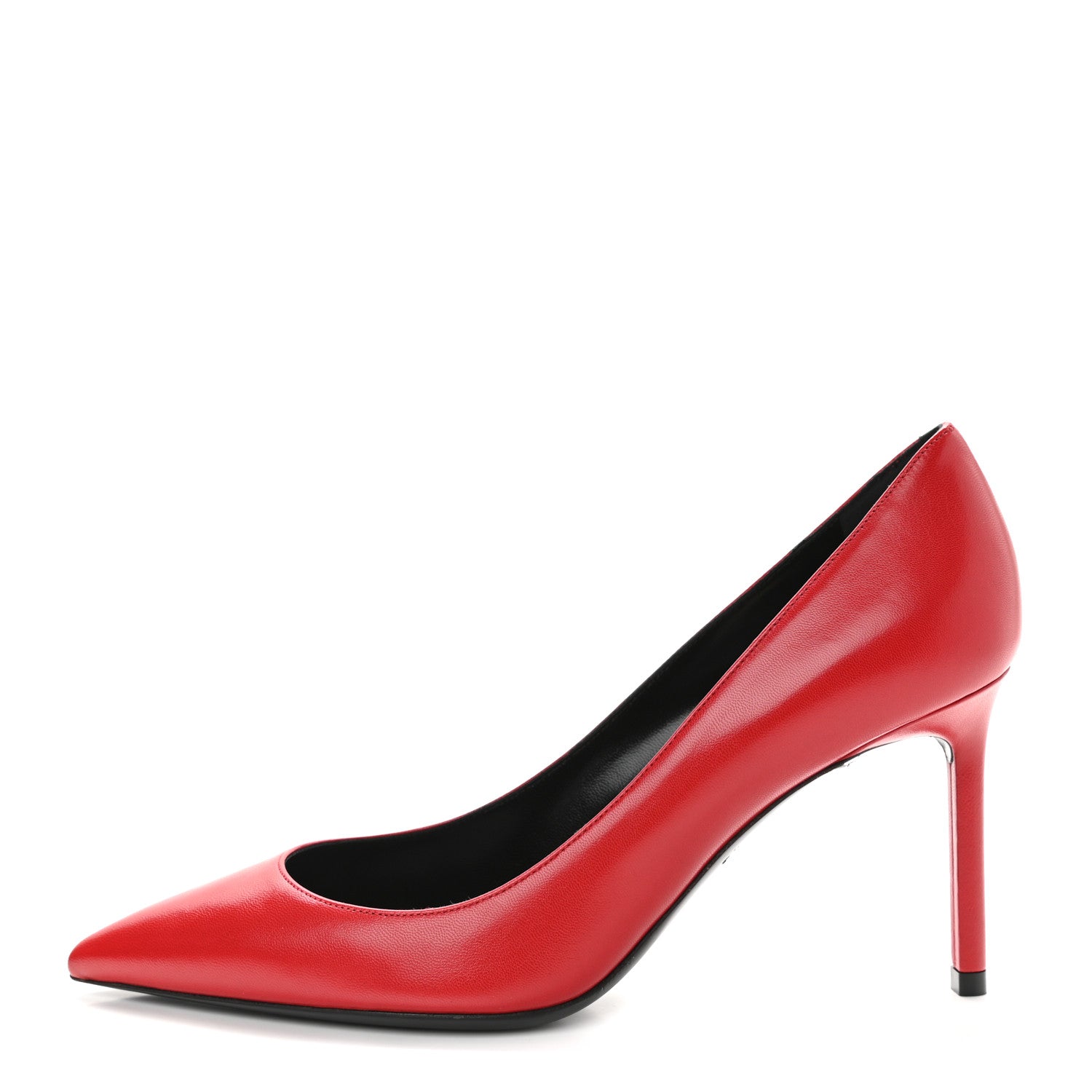 Saint Laurent Calfskin Anja 85 Pumps 36.5 New Red 1 of 8