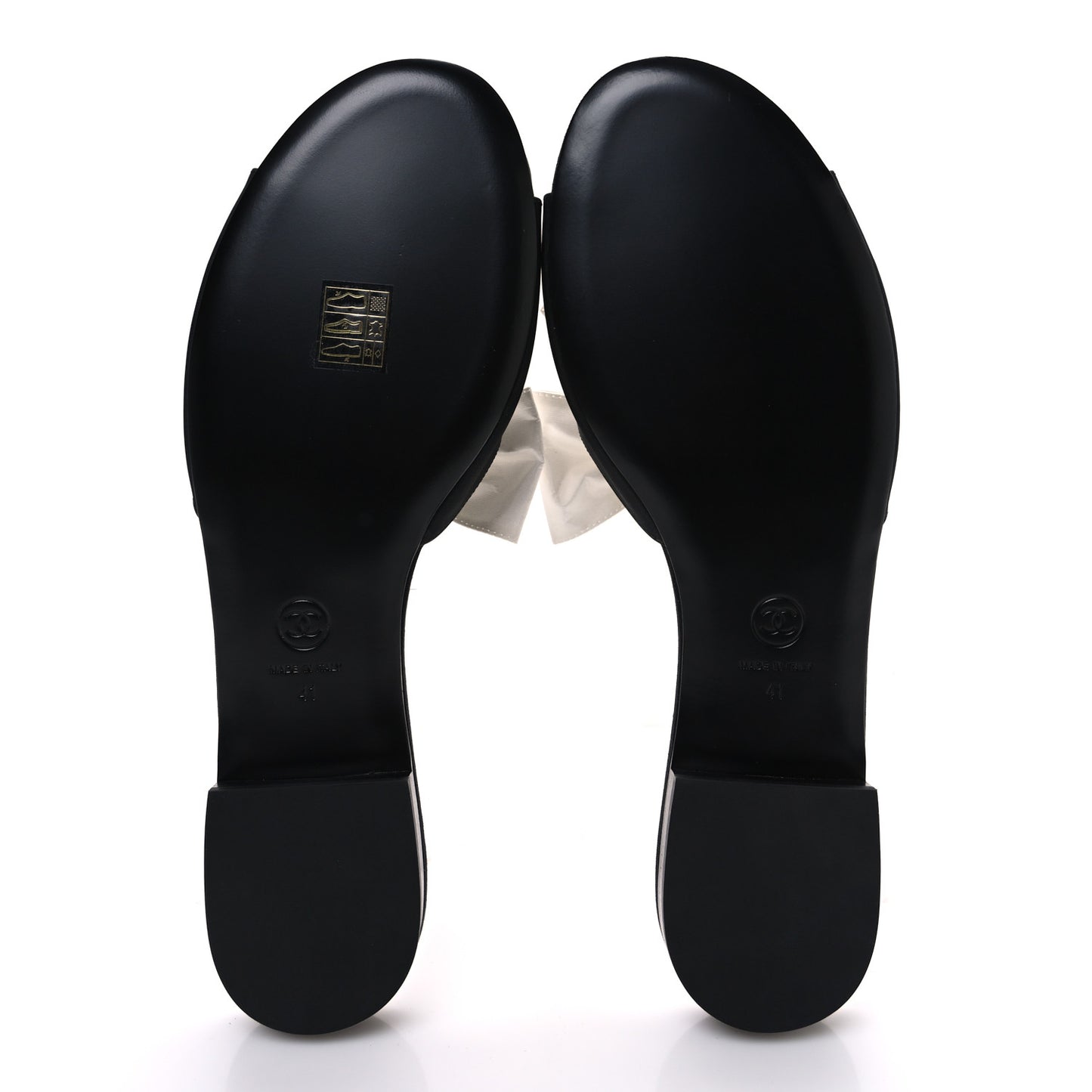 Silk Bow CC Mules 41 Black White