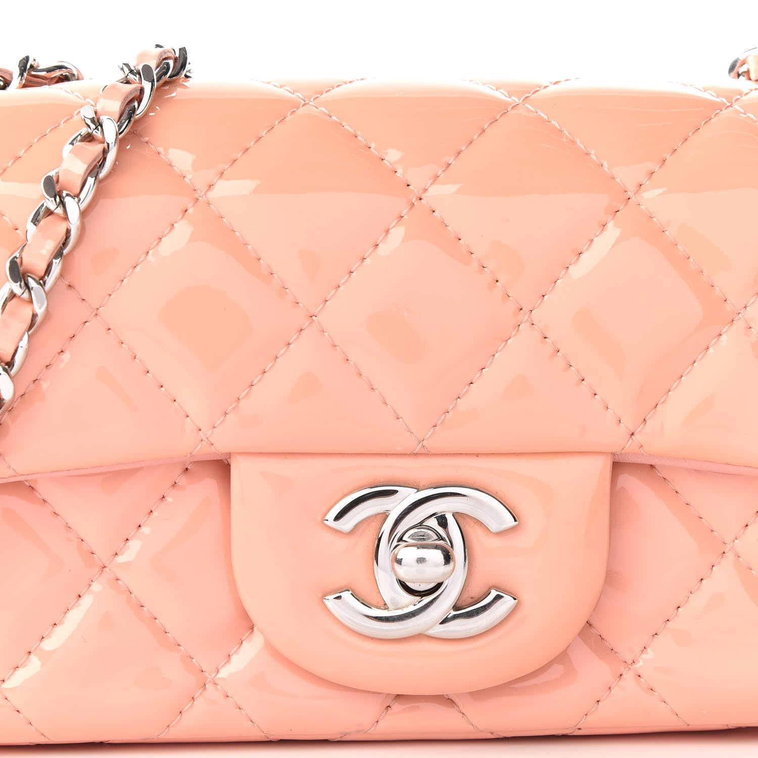 Chanel Patent Calfskin Quilted Extra Mini Flap Pink 11 of 13