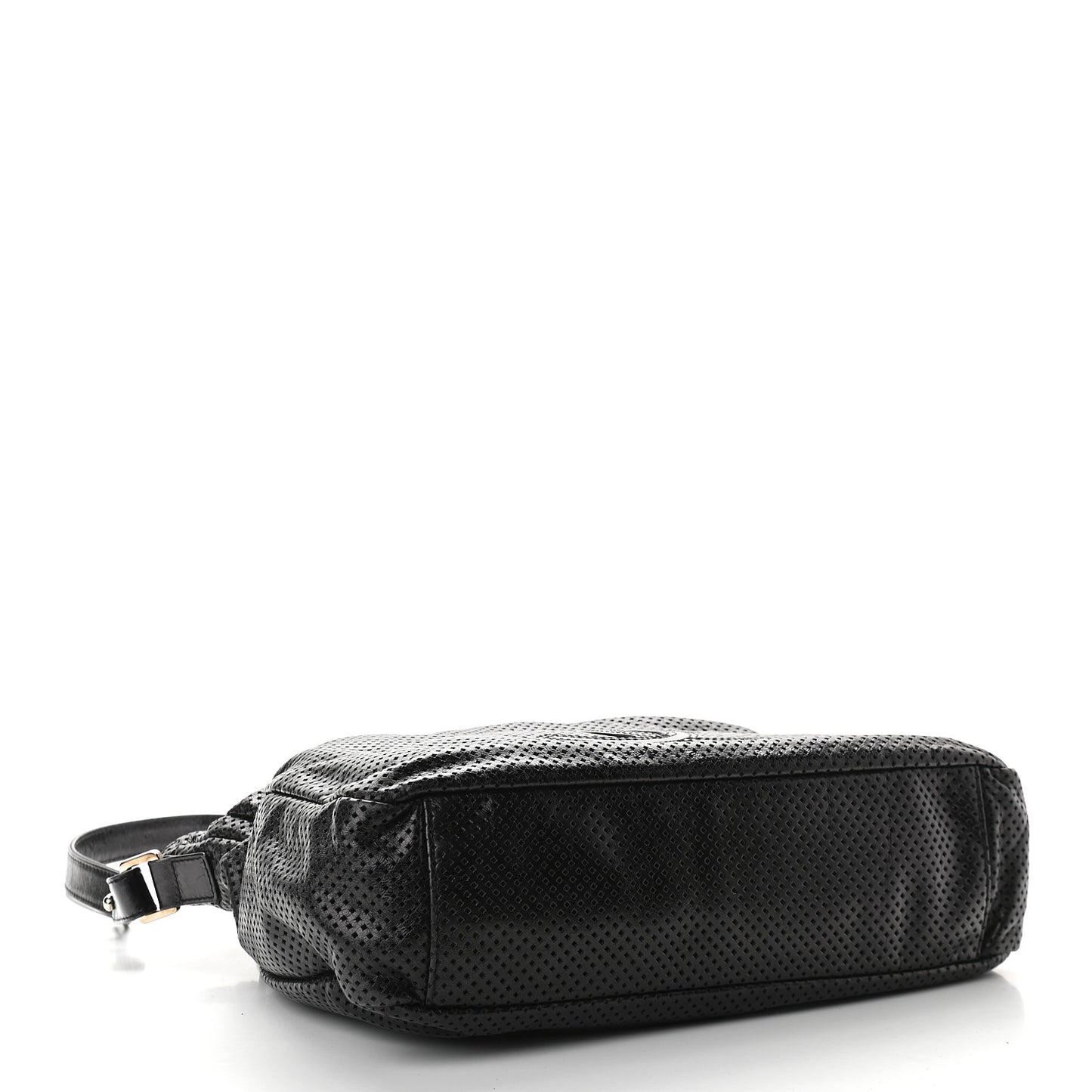 Glazed Calfskin Perforated Medium Rodeo Drive Tote Black