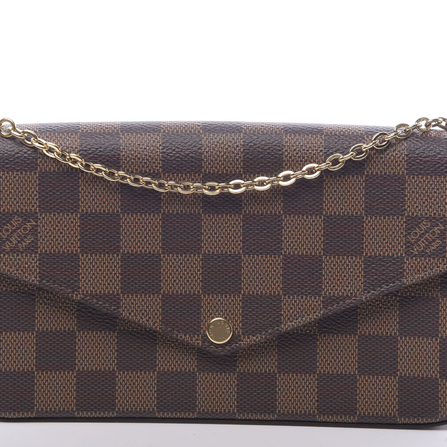 Louis Vuitton Damier Ebene Pochette Felicie Chain Wallet 10 of 10