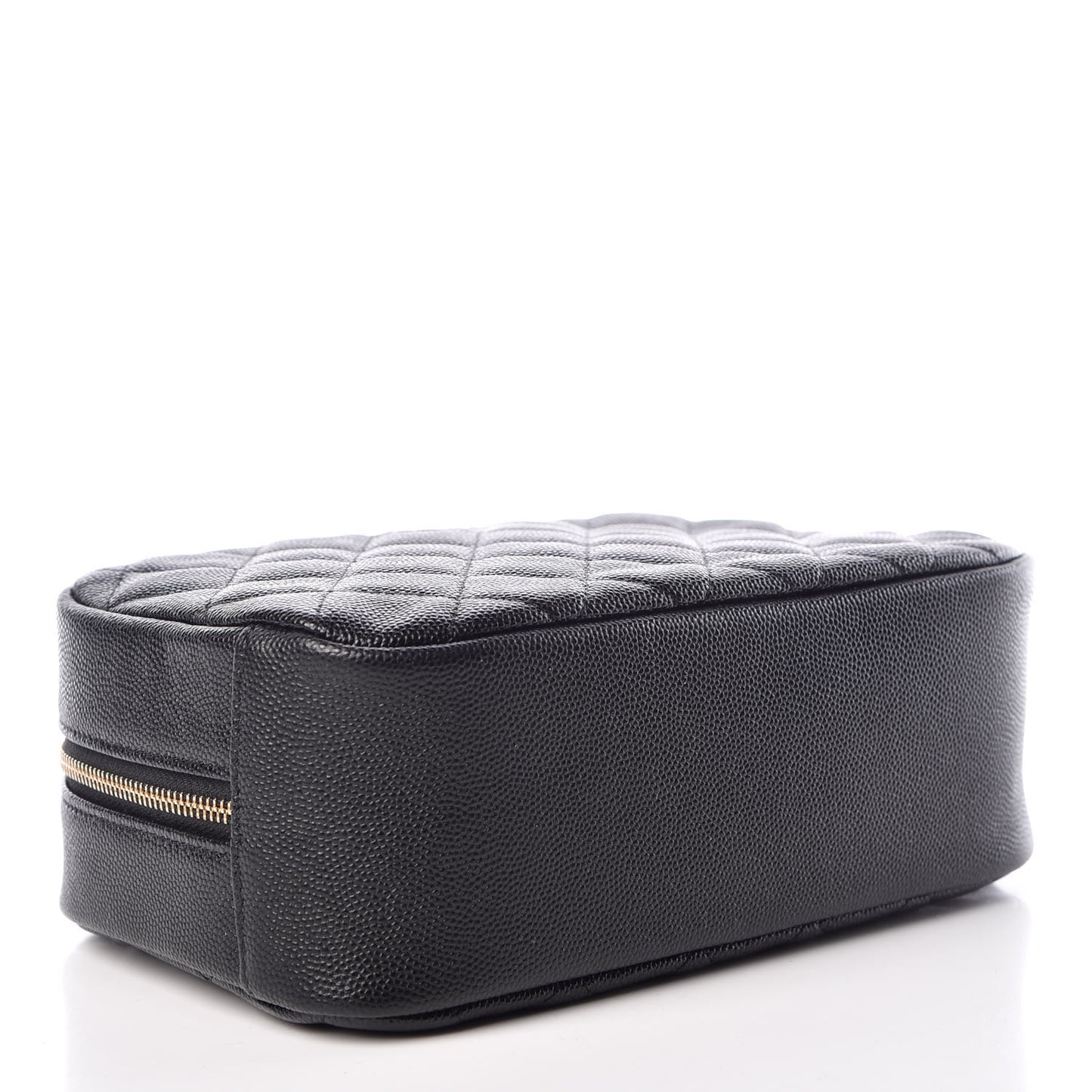 Caviar Quilted Curvy Pouch Cosmetic Case Black