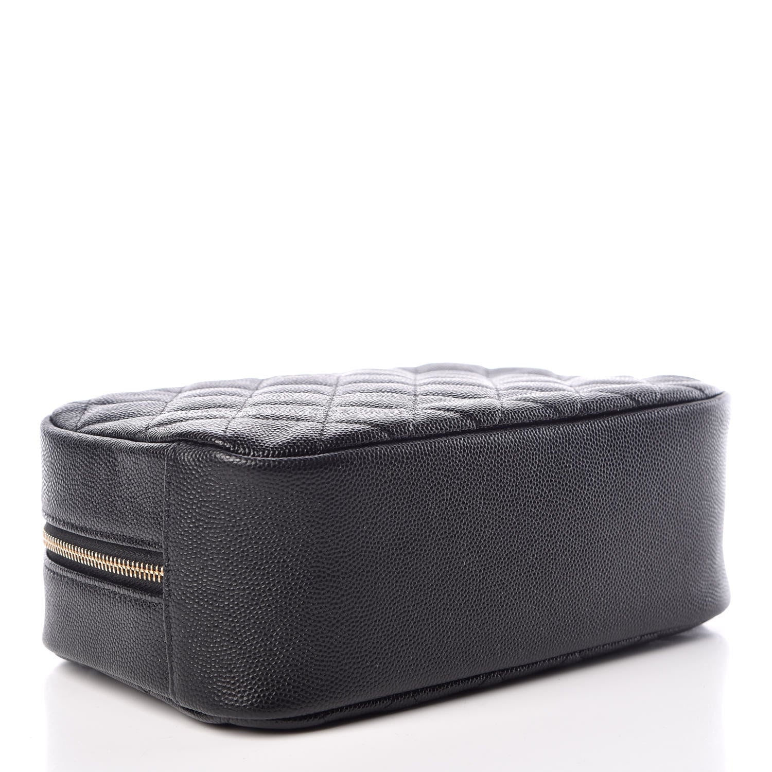 Chanel Caviar Quilted Curvy Pouch Cosmetic Case Black 4 of 9