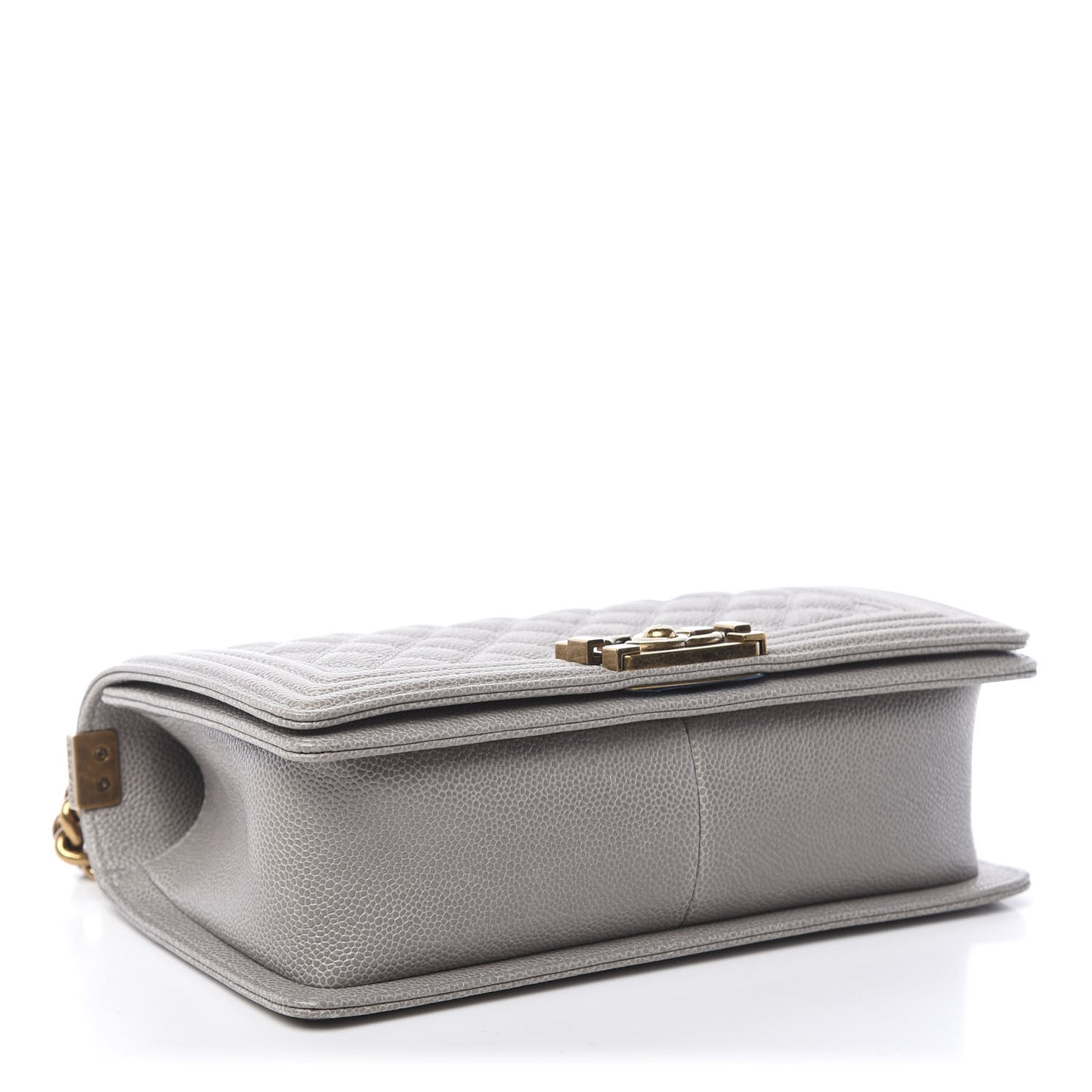 Caviar Quilted Medium Boy Flap Light Grey