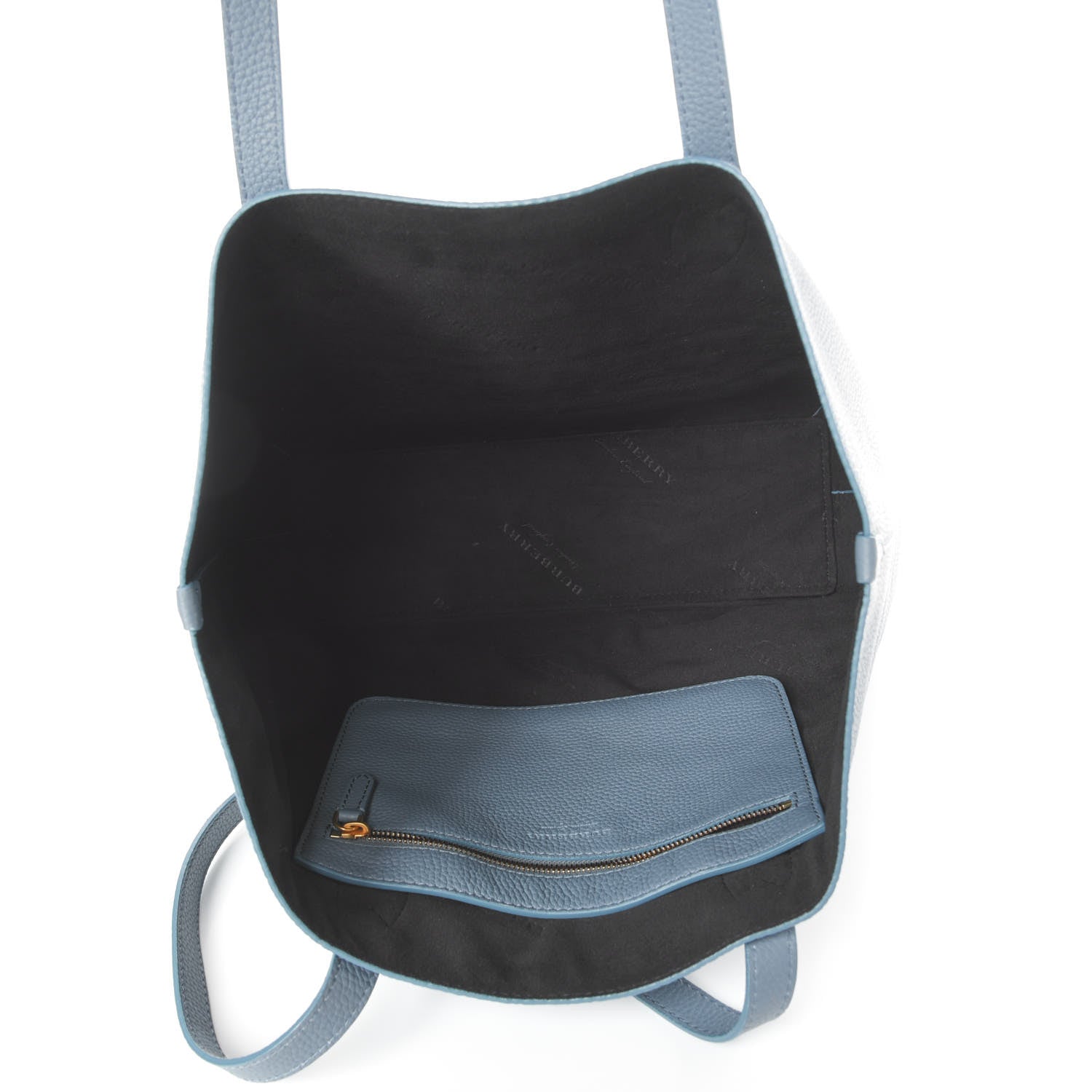Burberry Grainy Calfskin Remington Tote Dusty Teal Blue 5 of 13