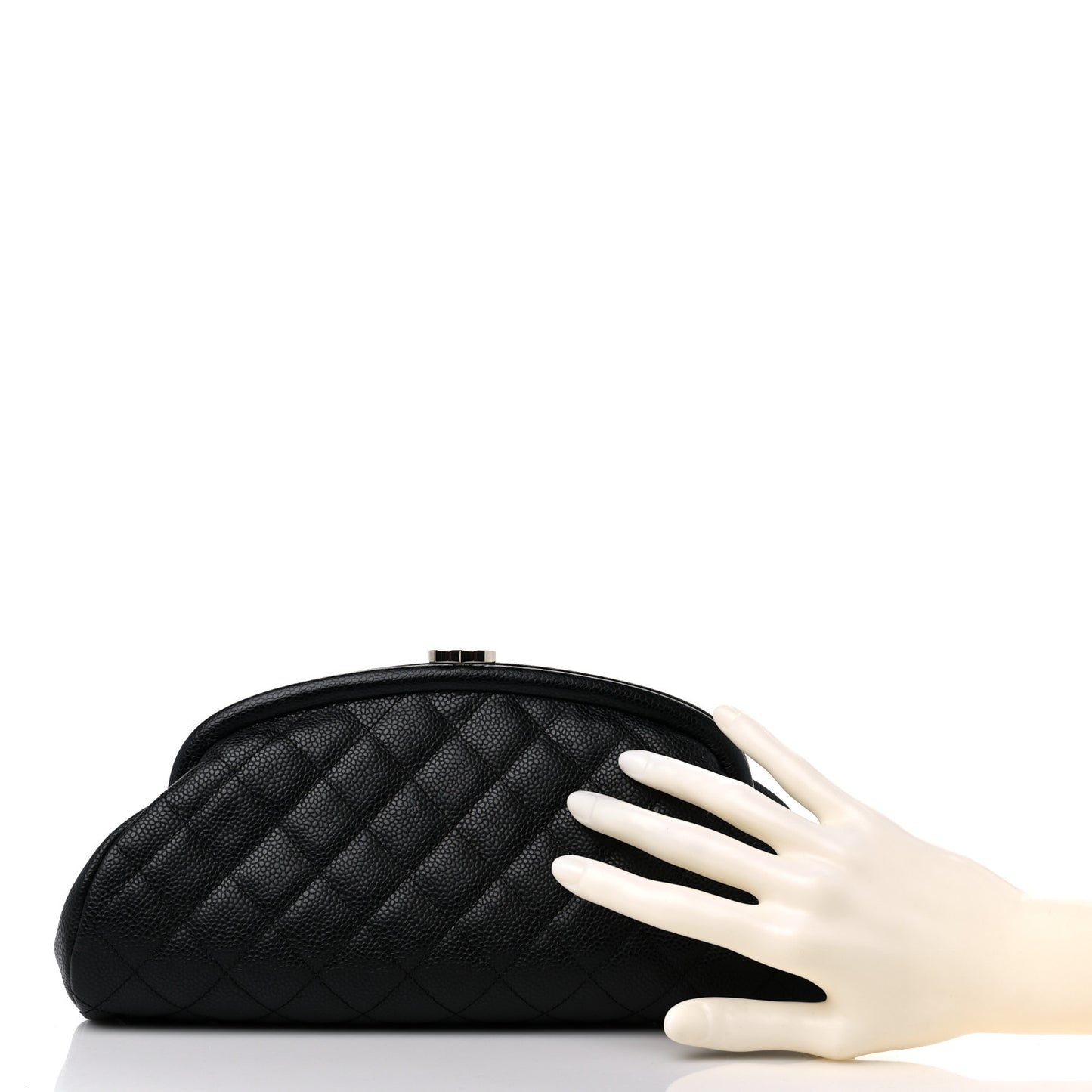 Caviar Quilted Timeless Clutch Black