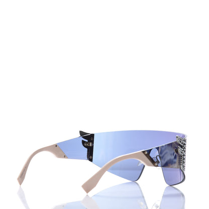 Fendi Mirrored Crystal Embellished FFreedom Shield Sunglasses FF 0382/S Pink 4 of 8