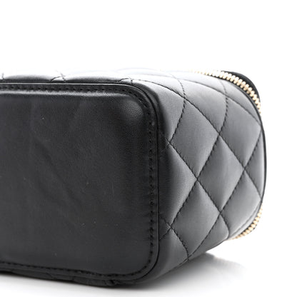 Chanel Lambskin Quilted Pearl Crush Small Vanity Case With Chain Black 10 of 10