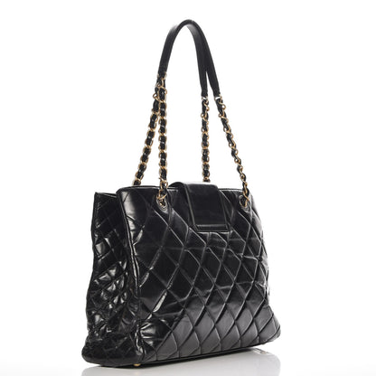 Chanel Glazed Calfskin Quilted Tote Black 3 of 7