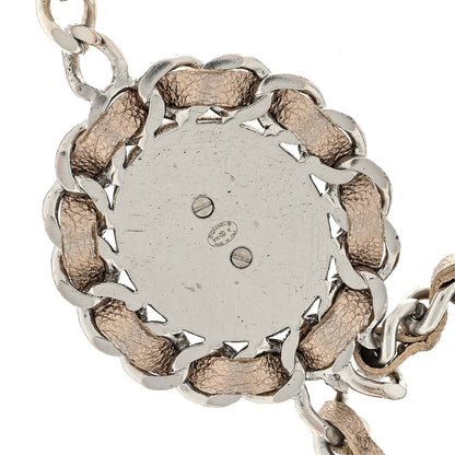 Chanel Metallic Lambskin CC Long Chain Necklace Gold Silver 5 of 5