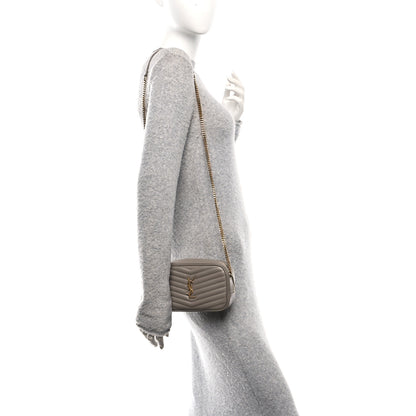 Saint Laurent Calfskin Matelasse Monogram Mini Lou Camera Bag Greyish Brown 2 of 9