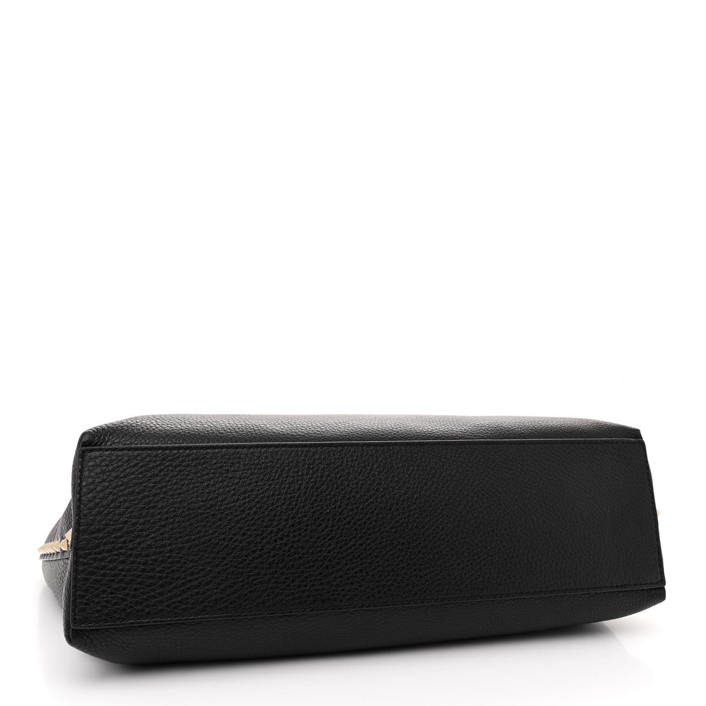 Grainy Calfskin Medium Rockstud Tote Black Rose Quartz