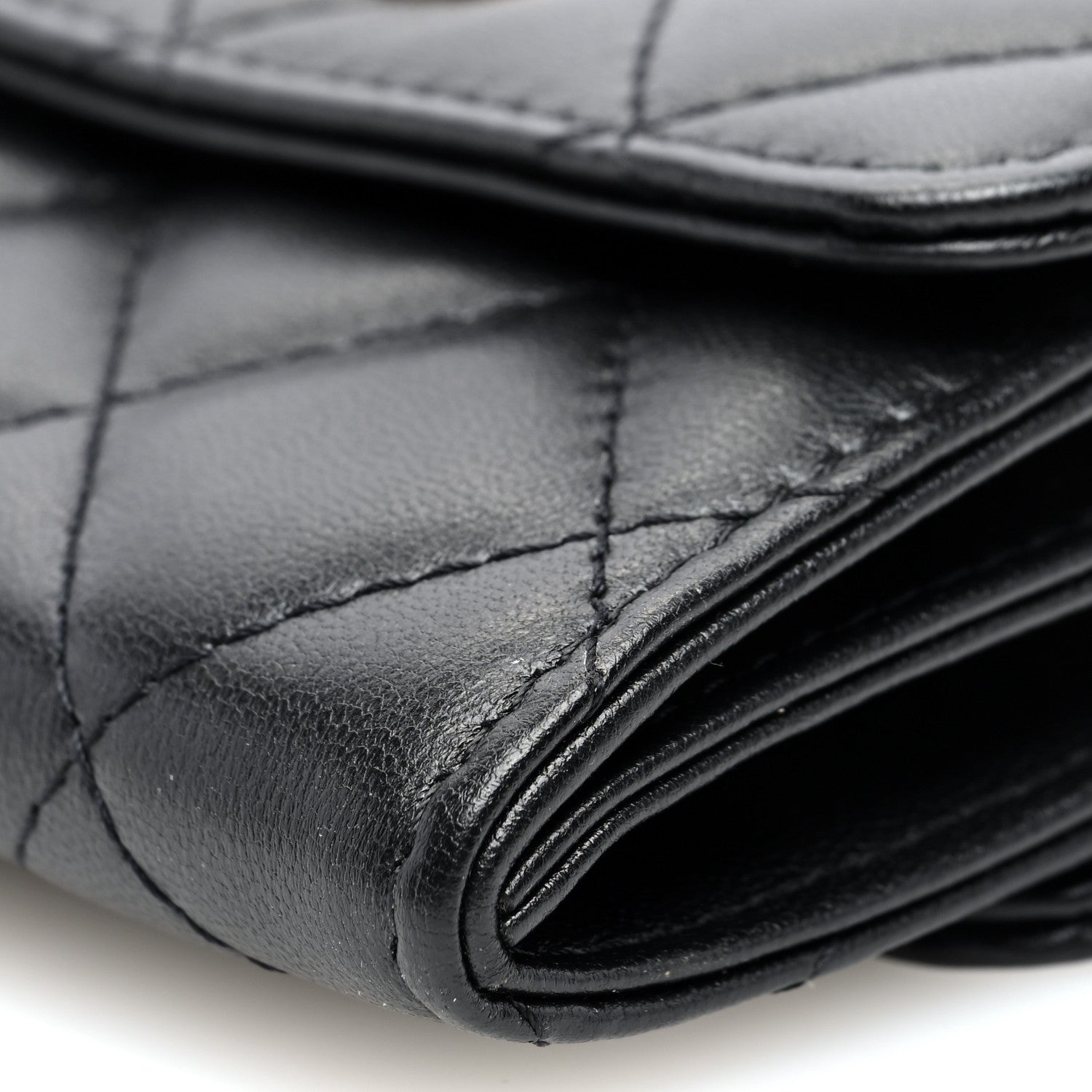 Chanel Lambskin Quilted Card Holder with Chain Black 10 of 10
