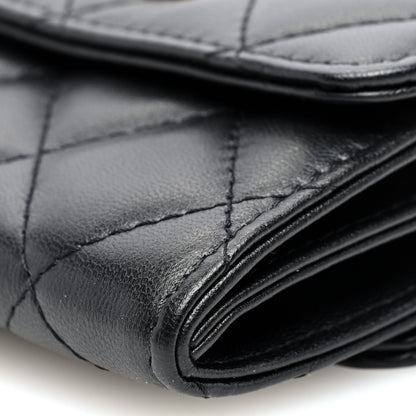 Chanel Lambskin Quilted Card Holder with Chain Black 10 of 10
