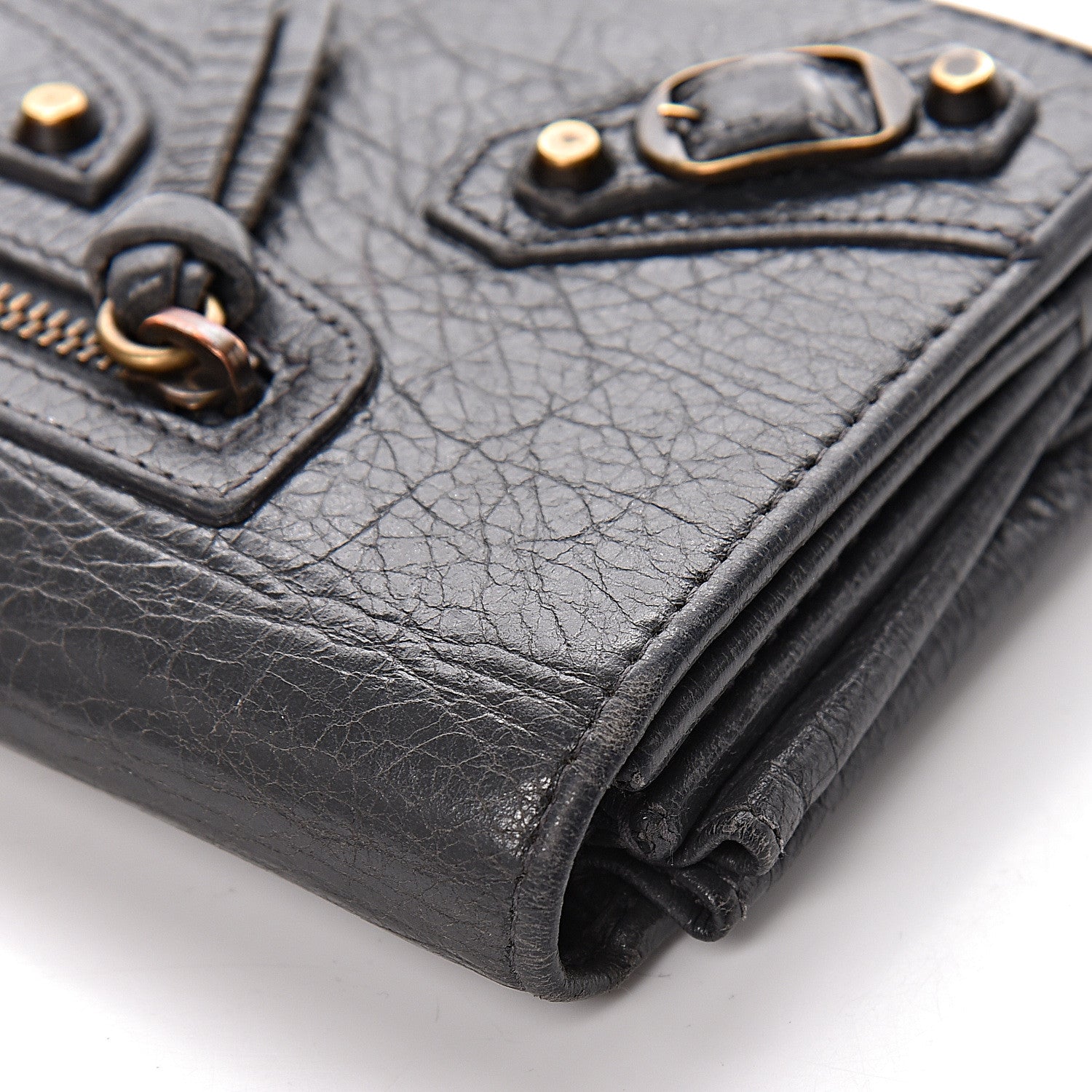 Balenciaga Agneau Classic Hardware Money Wallet Gris Fossile 11 of 11