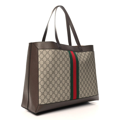 Gucci GG Supreme Monogram Web Ophidia Tote Brown 4 of 11